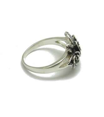 R000133 Stylish Sterling Silver Ring Hallmarked Solid 925 Flower Handmade Nickel Free